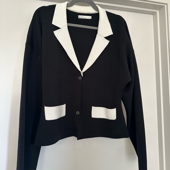 Oak and Fort Black cardigan with white detailing NWOT - Picture 5 of 5